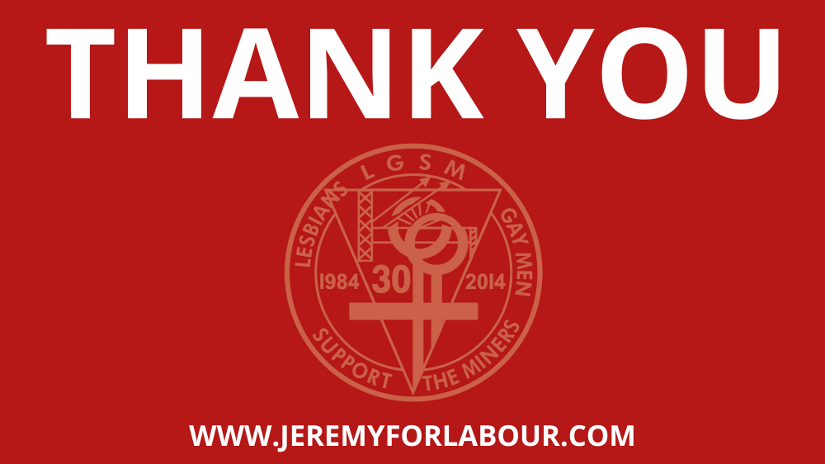 Jeremy Corbyn Thanks LGSM Graphic